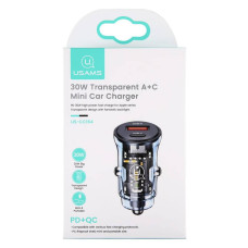 Автомобильное 3/Y/USAMS 30 W Transparent Mini Car Charger