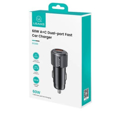 Автомобильное 3/Y/USAMS 60W Dual-Port Fast Car Charger